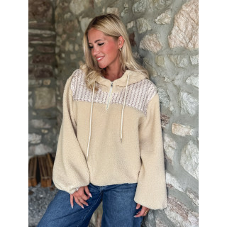 Pull en teddy Annelise - Beige