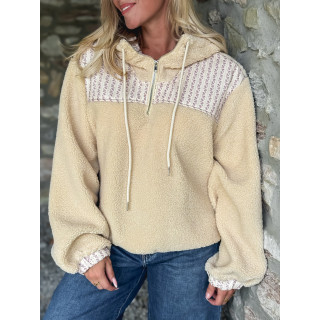 Pull en teddy Annelise - Beige