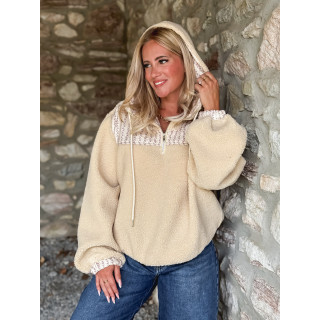 Pull en teddy Annelise - Beige