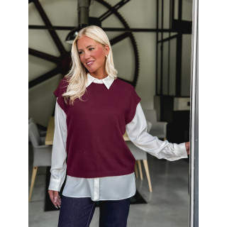 Pull fin sans manches Laélia - Bordeaux