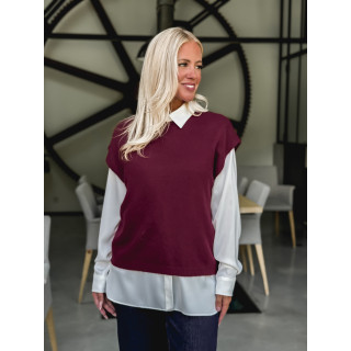 Pull fin sans manches Laélia - Bordeaux