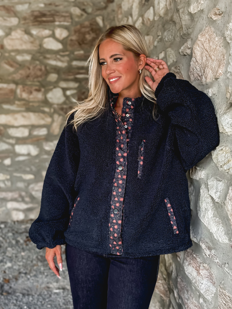 Veste réversible Sihanna - Bleu marine Veste réversible Sihanna - Bleu marine