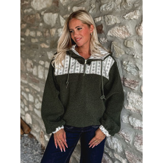 Pull en teddy Annelise - Vert