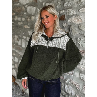 Pull en teddy Annelise - Vert