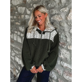 Pull en teddy Annelise - Vert