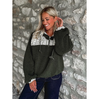 Pull en teddy Annelise - Vert