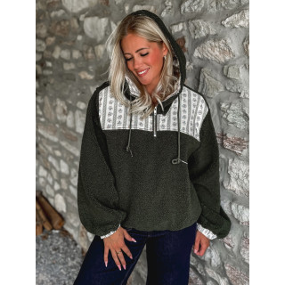 Pull en teddy Annelise - Vert