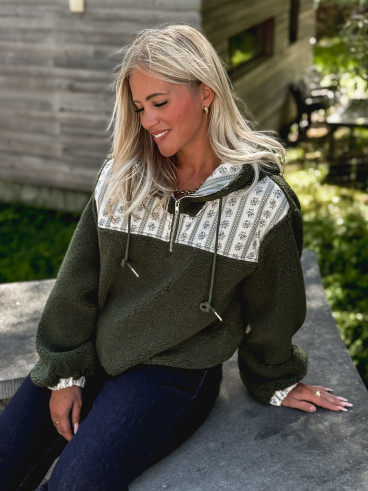 Pull en teddy Annelise - Vert
