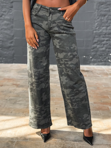 Jeans militaire Cathia - Kaki
