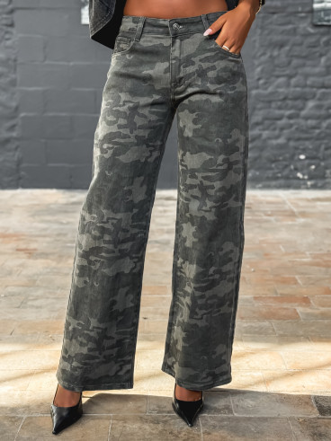 Jeans militaire Cathia - Kaki
