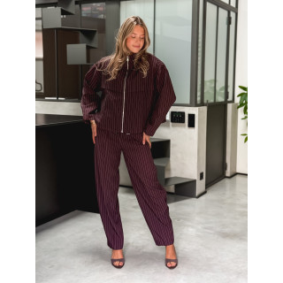 Pantalon ligné Calanthe - Prune