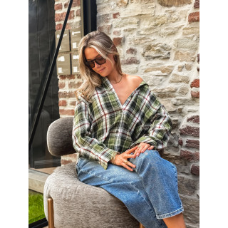 Chemise à carreaux Moane - Kaki