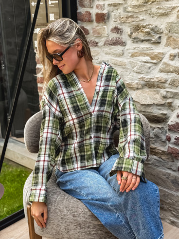 Chemise à carreaux Moane - Kaki