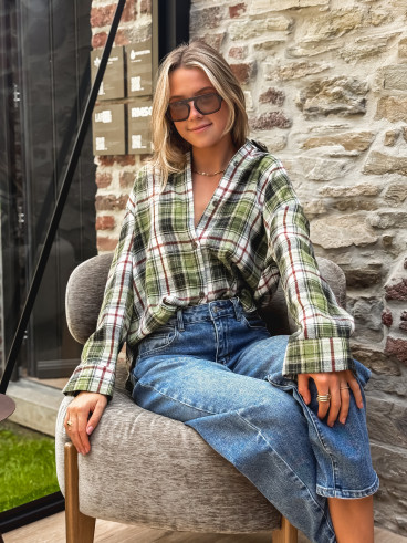 Chemise à carreaux Moane - Kaki