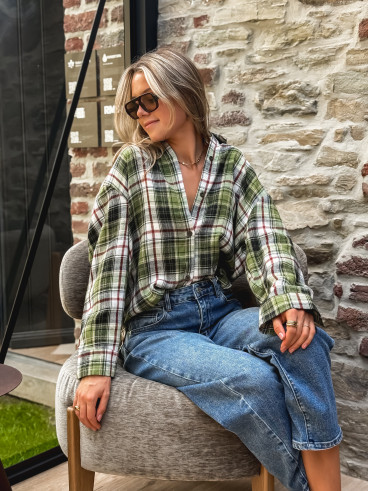 Chemise à carreaux Moane - Kaki