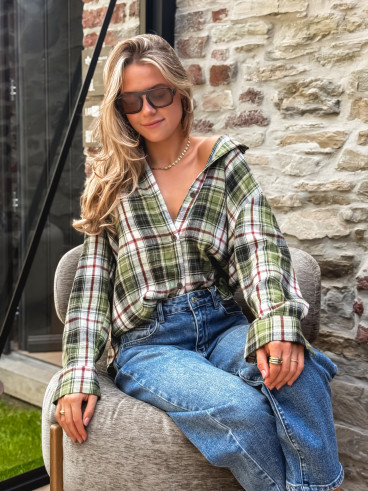 Chemise à carreaux Moane - Kaki