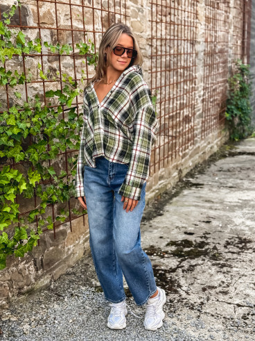 Chemise à carreaux Moane - Kaki