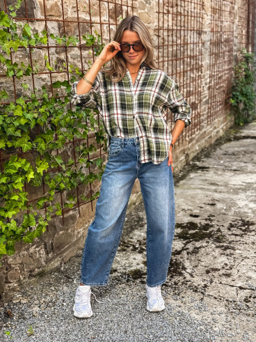 Chemise à carreaux Moane - Kaki