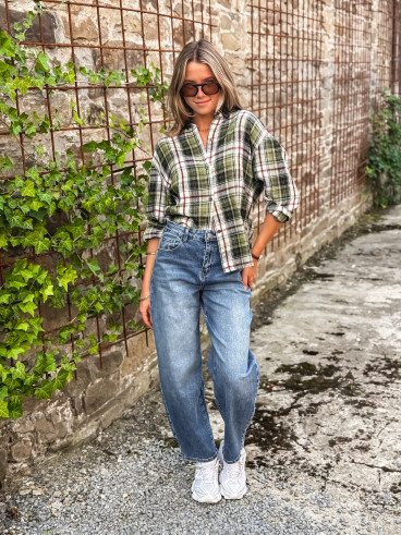 Chemise à carreaux Moane - Kaki