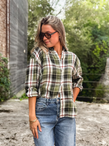 Chemise à carreaux Moane - Kaki