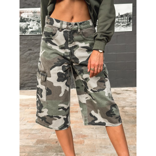 Bermuda à motifs militaire Cathia - Kaki