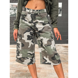 Bermuda à motifs militaire Cathia - Kaki