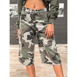 Bermuda à motifs militaire Cathia - Kaki
