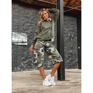 Bermuda à motifs militaire Cathia - Kaki