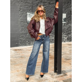 Veste en simili Luccia - Bordeaux