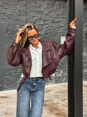 Veste en simili Luccia - Bordeaux