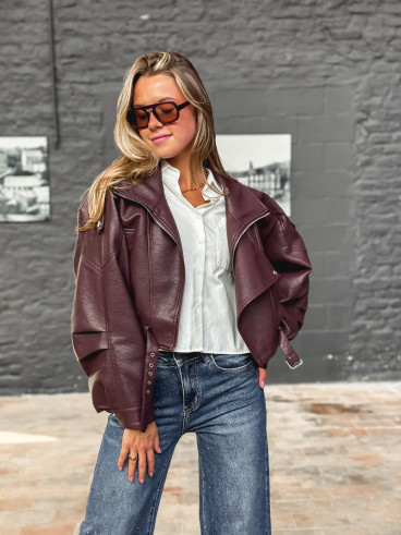 Veste en simili Luccia - Bordeaux