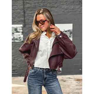 Veste en simili Luccia - Bordeaux