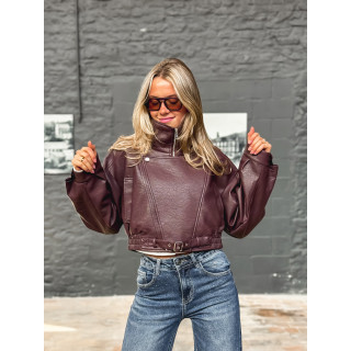 Veste en simili Luccia - Bordeaux