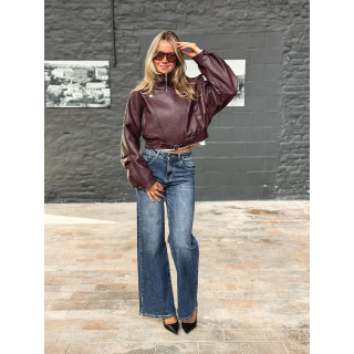 Veste en simili Luccia - Bordeaux
