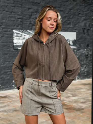 Crop veste Eulalie - Chocolat Crop veste Eulalie - Chocolat