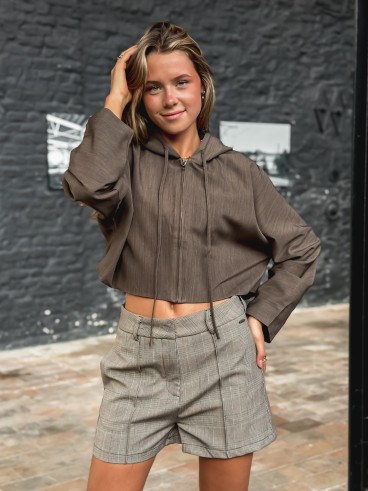 Crop veste Eulalie - Chocolat Crop veste Eulalie - Chocolat