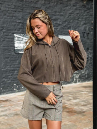 Crop veste Eulalie - Chocolat
