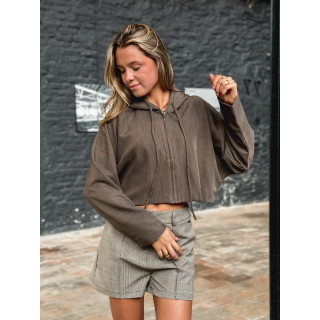 Crop veste Eulalie - Chocolat