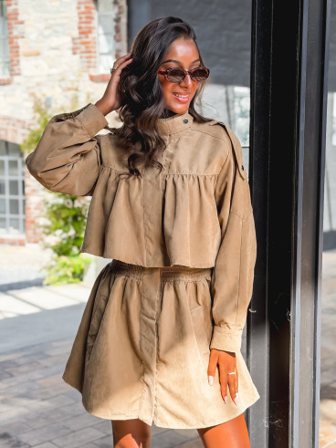 Robe courte Kenna - Beige sable