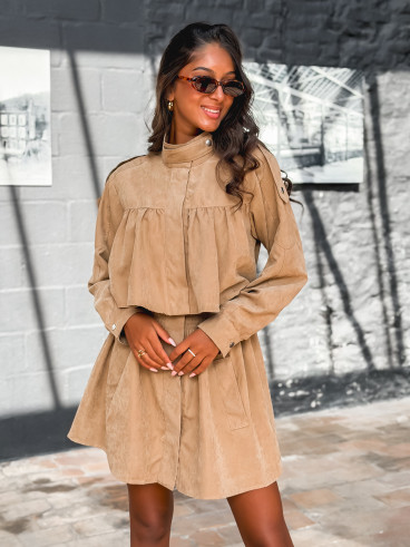 Robe courte Kenna - Beige sable