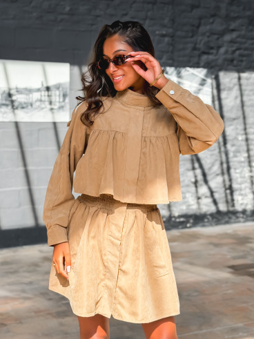 Robe courte Kenna - Beige sable