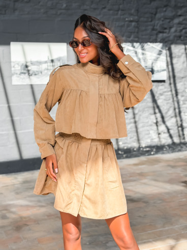 Robe courte Kenna - Beige sable
