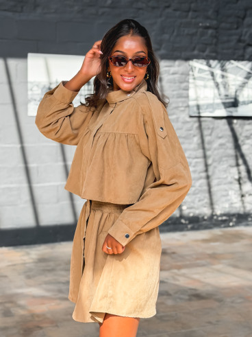 Robe courte Kenna - Beige sable