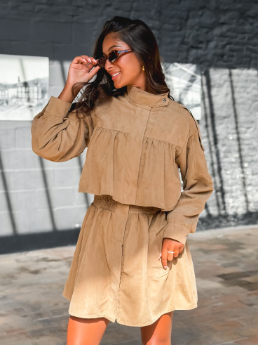 Robe courte Kenna - Beige sable