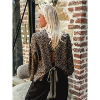 Pull léopard Marzya - kaki/Noir