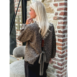 Pull léopard Marzya - kaki/Noir
