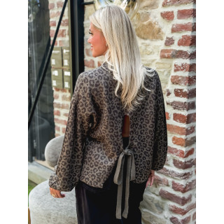 Pull léopard Marzya - kaki/Noir