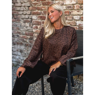 Pull léopard Marzya - Chocolat/Noir