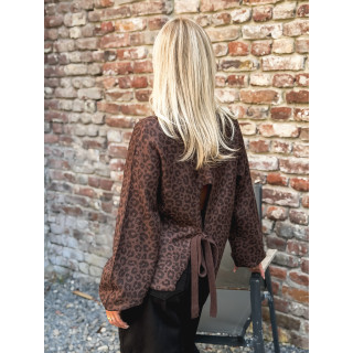 Pull léopard Marzya - Chocolat/Noir
