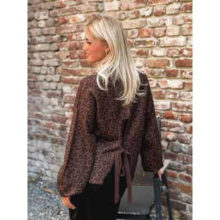 Pull léopard Marzya - Chocolat/Noir